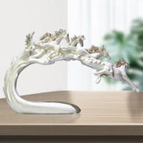 Maxbell Galloping Horse Statue Crafts Horse Figurine for Bedroom Tabletop Decoration White