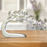Maxbell Galloping Horse Statue Crafts Horse Figurine for Bedroom Tabletop Decoration White