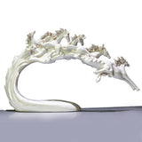 Maxbell Galloping Horse Statue Crafts Horse Figurine for Bedroom Tabletop Decoration White