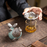 Maxbell Tea Pet Fish Statue Sculpture Desktop Decoration for Desk Tea Room Bookshelf