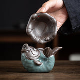 Maxbell Tea Pet Fish Statue Sculpture Desktop Decoration for Desk Tea Room Bookshelf