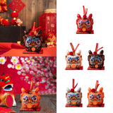 Maxbell Dragon Piggy Bank Chinese New Year Dragon Statue for Shelf Living Room Red