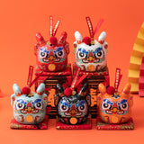 Maxbell Dragon Piggy Bank Chinese New Year Dragon Statue for Shelf Living Room Red