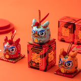 Maxbell Dragon Piggy Bank Chinese New Year Dragon Statue for Shelf Living Room Red