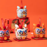 Maxbell Dragon Piggy Bank Chinese New Year Dragon Statue for Shelf Living Room Red