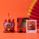 Maxbell Dragon Piggy Bank Chinese New Year Dragon Statue for Shelf Living Room Red