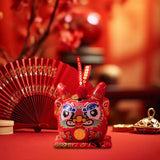 Maxbell Dragon Piggy Bank Chinese New Year Dragon Statue for Shelf Living Room Red