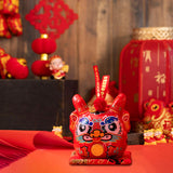 Maxbell Dragon Piggy Bank Chinese New Year Dragon Statue for Shelf Living Room Red
