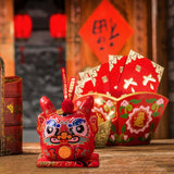 Maxbell Dragon Piggy Bank Chinese New Year Dragon Statue for Shelf Living Room Red