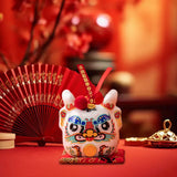 Maxbell Dragon Piggy Bank Chinese New Year Dragon Statue for Shelf Living Room White