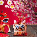 Maxbell Dragon Piggy Bank Chinese New Year Dragon Statue for Shelf Living Room White