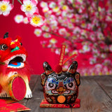 Maxbell Dragon Piggy Bank Chinese New Year Dragon Statue for Shelf Living Room Black