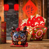 Maxbell Dragon Piggy Bank Chinese New Year Dragon Statue for Shelf Living Room Black