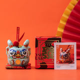 Maxbell Dragon Piggy Bank Chinese New Year Dragon Statue for Shelf Living Room Cyan