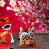 Maxbell Dragon Piggy Bank Chinese New Year Dragon Statue for Shelf Living Room Cyan