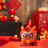 Maxbell Dragon Piggy Bank Chinese New Year Dragon Statue for Shelf Living Room Orange