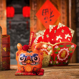 Maxbell Dragon Piggy Bank Chinese New Year Dragon Statue for Shelf Living Room Orange