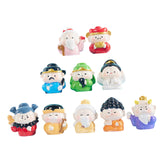 Maxbell 10x Traditional Chinese God Figurines Cute Fengshui Statue for Bedroom Hotel