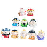Maxbell 10x Traditional Chinese God Figurines Cute Fengshui Statue for Bedroom Hotel