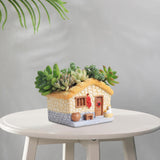 Maxbell Flower Pot Cartoon Ornaments with Drainage Statue for Desk Kitchen Home