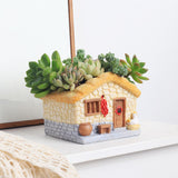 Maxbell Flower Pot Cartoon Ornaments with Drainage Statue for Desk Kitchen Home