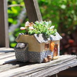 Maxbell Flower Pot Cartoon Ornaments with Drainage Statue for Desk Kitchen Home
