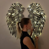 Maxbell Angel Wings Wall Art Decor with Light Wall Hanging Ornament for Entrance Bar