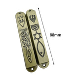 Maxbell 2 Pieces Mezuzahs for Door Messianic Religious Modern Outside Mezuzah Plaque bronze