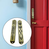 Maxbell 2 Pieces Mezuzahs for Door Messianic Religious Modern Outside Mezuzah Plaque bronze