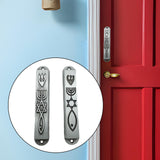 Maxbell 2 Pieces Mezuzahs for Door Messianic Religious Modern Outside Mezuzah Plaque silver