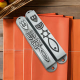 Maxbell 2 Pieces Mezuzahs for Door Messianic Religious Modern Outside Mezuzah Plaque silver