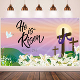 Maxbell Easter Backdrop Easter Decoration Hanging Banner for Wall Decor Garden Fence