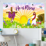 Maxbell Easter Backdrop Easter Decoration Hanging Banner for Wall Decor Garden Fence