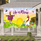 Maxbell Easter Backdrop Easter Decoration Hanging Banner for Wall Decor Garden Fence