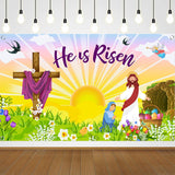 Maxbell Easter Backdrop Easter Decoration Hanging Banner for Wall Decor Garden Fence