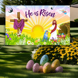 Maxbell Easter Backdrop Easter Decoration Hanging Banner for Wall Decor Garden Fence