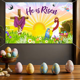 Maxbell Easter Backdrop Easter Decoration Hanging Banner for Wall Decor Garden Fence