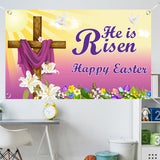 Maxbell Easter Backdrop Easter Decoration Hanging Banner for Wall Decor Garden Fence