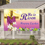Maxbell Easter Backdrop Easter Decoration Hanging Banner for Wall Decor Garden Fence