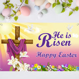 Maxbell Easter Backdrop Easter Decoration Hanging Banner for Wall Decor Garden Fence