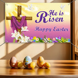 Maxbell Easter Backdrop Easter Decoration Hanging Banner for Wall Decor Garden Fence