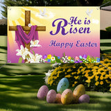 Maxbell Easter Backdrop Easter Decoration Hanging Banner for Wall Decor Garden Fence