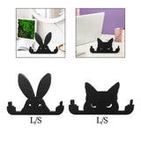 Maxbell Funny Middle Finger Black Rabbit Ornament Unique for Garden Bookshelf Window