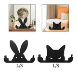 Maxbell Funny Middle Finger Black Rabbit Ornament Unique for Garden Bookshelf Window