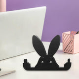 Maxbell Funny Middle Finger Black Rabbit Ornament Unique for Garden Bookshelf Window