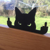 Maxbell Funny Middle Finger Black Cat Ornament Funny Figurine for Home Garden Office