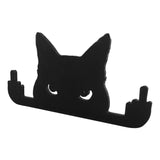 Maxbell Funny Middle Finger Black Cat Ornament Funny Figurine for Home Garden Office