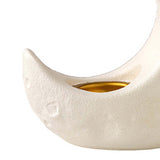 Maxbell Crescent Moon Incense Burner Porcelain Decoration for SPA Office Living Room White