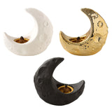 Maxbell Crescent Moon Incense Burner Porcelain Decoration for SPA Office Living Room White