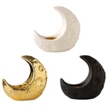 Maxbell Crescent Moon Incense Burner Porcelain Decoration for SPA Office Living Room White